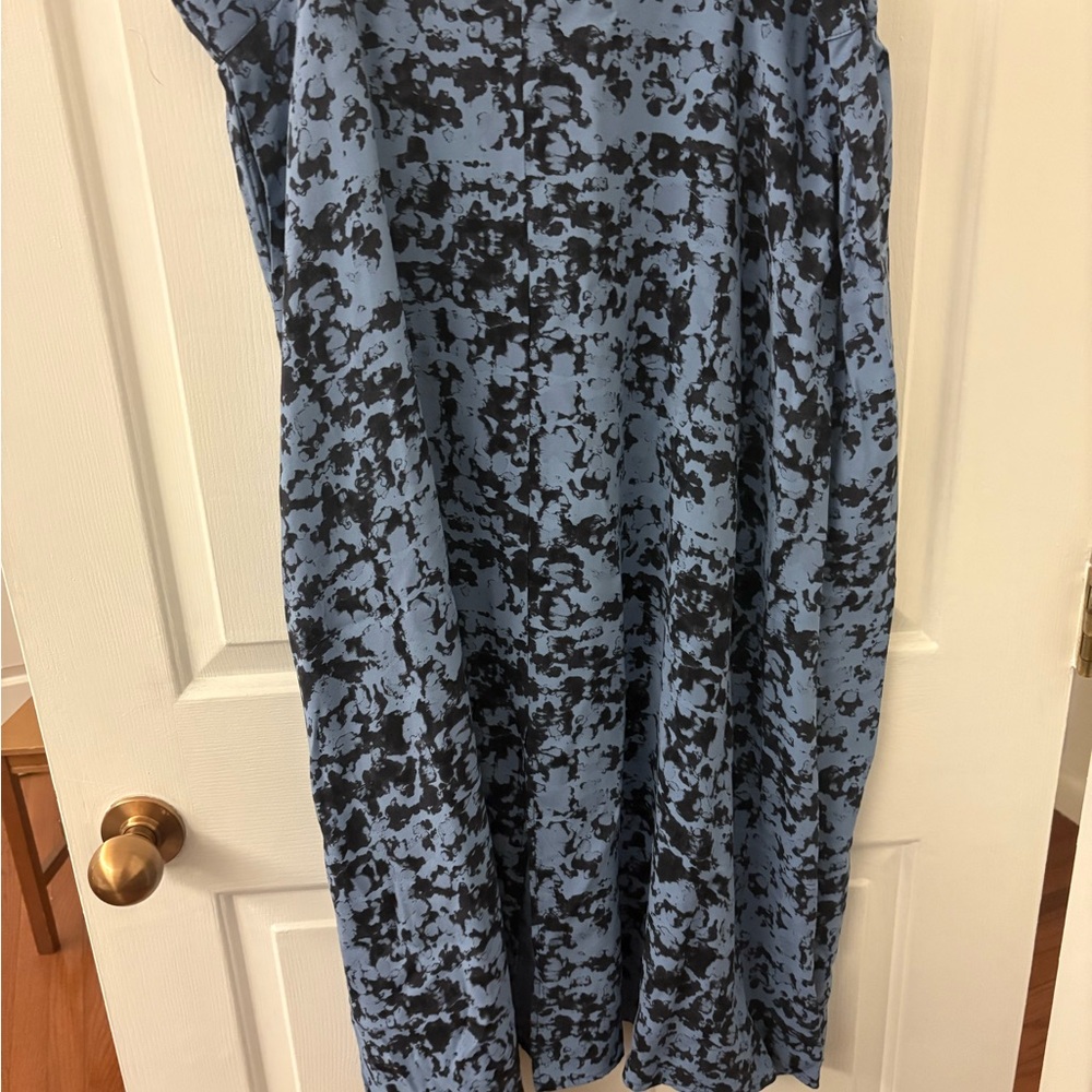 Blue and Black Midi Skirt